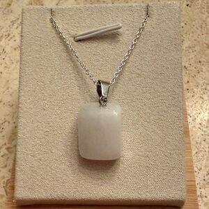 Sterling Silver White Howlite Pendant Necklace